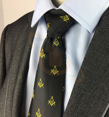 Masonic Regalia Craft Masons Silk Tie Embroided Square Compass & G Lodge Gift Unique Regalia